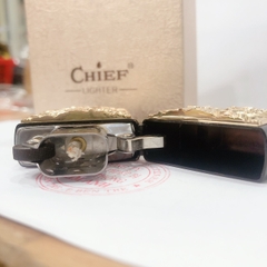 Bật lửa, hộp quẹt Chief đồng nguyên chất chủ đề Quan Công cầm đao, hàng loại 1 cao cấp vỏ bằng đồng