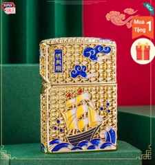 Bật lửa Chief đồng nguyên chất chủ đề Thuận Buồm Xuôi Gió, mã CF1248J