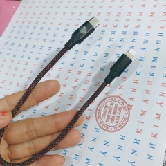 Dây sạc ngắn 30cm, bện dù, công suất 20w, chân cắm Type C ra L, Kim Ánh bảo hành 12 tháng