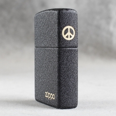 Bật lửa Zippo Mỹ Biểu Tượng Hoà Bình Black Crackle, hàng chính hãng có giấy nhập khẩu gửi kèm theo đơn hàng
