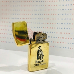Bật lửa Zippo Slim Mỹ chu niên Hawaii hiếm gặp, sản xuất 1989, hàng chính hãng có giấy Hải quan gửi kèm đơn hàng