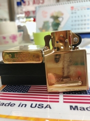 Bật lửa Zippo Mỹ Solid Brass, khắc ăn mòn chủ đề Quân Sự, Hàng chính hãng