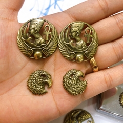 Eblem Zippo Mỹ chủ đề Ai cập và Chim Ưng, Chuẩn Zin Solid Brass đồng thau nguyên chất