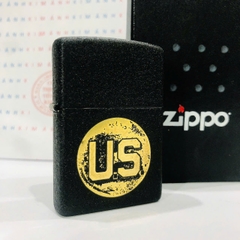 Bật lửa Zippo Mỹ chủ đề U.S Đen nhám, Cam kết hàng chính hãng có giấy Hải quan gửi kèm đơn hàng