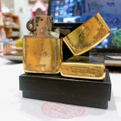 Bật lửa Zippo Brass, Armor vỏ dầy khắc chìm cẩn xà cừ mẫu CowGirl, vỏ đồng ruột thép không gỉ