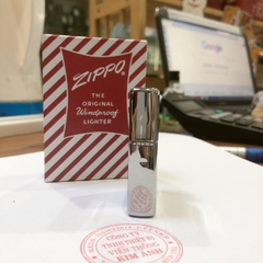 Bật lửa Zippo Mỹ Vintage high polish chrome đầu bằng đít bằng, Box đỏ xưa, Hàng chính hãng