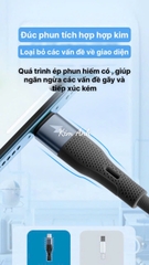 Dây sạc LI-TOP LX73, công suất 100W, chân L, dây bọc lớp cao su mềm chống rách, đầu lưới SR chống uốn, hàng chính hãng