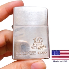 Bật lửa Zippo Mỹ Lacke bạc khắc ăn mòn Xe Zippo, sản xuất 1999, hàng chính hãng