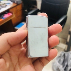 Bật lửa Zippo Mỹ Slim khắc laser LOVE RUSS & CHERI mộc đáy ngược chữ xéo hiếm gặp, sản xuất 1978