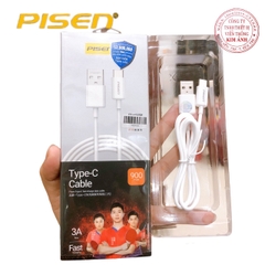 Cáp sạc nhanh Pisen USB Type-C (Fast) 3A 900mm ( TC25-900), Hàng chính hãng