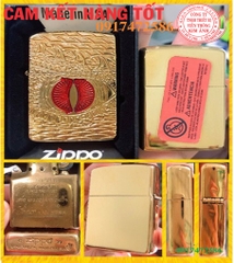 BẬT LỬA ZIPPO ARMOR VỎ DẦY KHẮC CHÌM MẮT RỒNG - RUỘT VÀNG