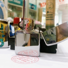 Hộp quẹt, bật lửa Zippo Armor vỏ dầy khắc ăn mòn khảm xà cừ chữ ZIP, Vỏ bằng đồng có tem đỏ