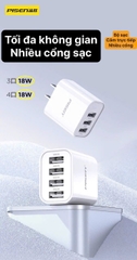 Củ sạc Pisen CYE-C09, 4 cổng USB công suất 18W, Hàng chính hãng nội địa có chứng nhận tiêu chuẩn 3C về an toàn sản phẩm