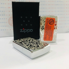 Bật lửa, hộp quẹt ZIPPO chủ đề Hoa Văn Bạc, Kim Ánh nhập hàng cao cấp loại 1 vỏ bằng đồng có dán tem đỏ