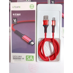 Dây sạc nhanh Lecun XC-10, 5V- 5A, bện vải dù - Hàng Chính Hãng bảo hành 12 tháng