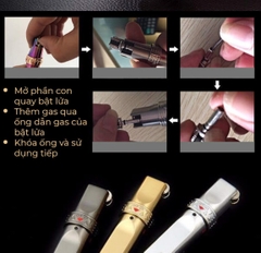 Bật Lửa Jobon Tròn Khóa Xoay ZB-633A, Loại Khò 1 Tia Cực Mạnh, Vỏ đồng ruột thép không gỉ