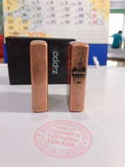 Bật Lửa Zippo Màu Đỏ Copper Loại Giả Cổ Có tem đỏ