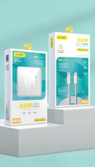 1m- Dây sạc LI-TOP PD15 Công suất 60W bện dù chân Type C ra Type C,  cho dùng thử 30 ngày, bảo hành chính hãng 12 tháng