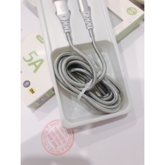 2m -Type C -Dây sạc nhanh Lecun HT 20 dòng điện 5V- 5A  chuôi Type C, dây dù dài 2m - Hàng Chính Hãng