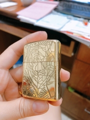 Bật lửa, hộp quẹt Zippo Armor vỏ dầy, khắc chìm chủ đề Đầu Mãnh Hổ hai mặt , Hàng loại 1 vỏ bằng đồng có tem đỏ