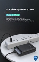 Sạc dự phòng Pisen Power Box C10000 LED 10000mAh (TP-D01CJ), nhỏ gọn, an toàn, sạc đồng thời 2 thiết bị, Hàng chính hãng
