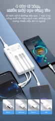 Sạc dự phòng PISEN Digital D109-D-1 10000mAh kèm cáp Type-C, L, Micro, tương thích mọi thiết bị (LS-DY53), màu trắng