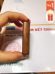 Bật lửa Zippo Mỹ Vintage mạ Copper, đầu bằng, đít bằng, khắc ăn mòn Zippo 1932, Hàng chính hãng