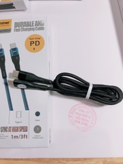 Dây sạc nhanh Hammer C14, Type C to Type C, PD 60W, dây dù chống cắt và truyền dữ liệu tốt