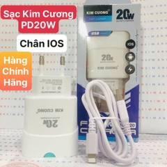 Bộ sạc nhanh Kim Cương KMG 620 công suất 20W chân cắm IOS, Hàng chính hãng có hóa đơn VAT đầu vào