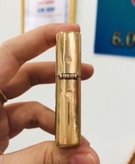 Bật lửa ZIPPO MỸ Vintage Brushed Brass,BẢN CHẠT GÓC- ĐẦU BẰNG - ĐÍT BẰNG, Cam kết hàng chính hãng có giấy nhập khẩu