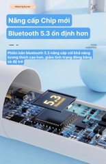 Tai nghe Bluetooth 5.3 TWS Stereo T02, cảm biến âm thanh,  Có màn hình kỹ thuật số, hộp sạc dữ trữ pin