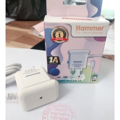 Sạc Liền Dây Hammer (H-5) Dòng Điện 1A có đèn Led , Chuôi Micro - Hàng Chính Hãng