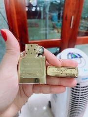 Bật Lửa Zippo Màu Vàng - Ruột vàng Cao Cấp