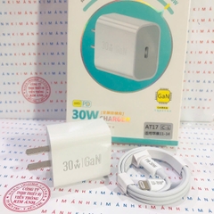 Bộ sạc nhanh LI-TOP GaN AT17 chân Ios (L) công suất PD 30W, có chứng nhận 3C tiêu chuẩn quốc gia, hàng chính hãng