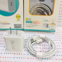 Bộ sạc nhanh LI-TOP GaN AT17 chân Type C công suất PD 30W, có chứng nhận 3C tiêu chuẩn quốc gia, hàng chính hãng