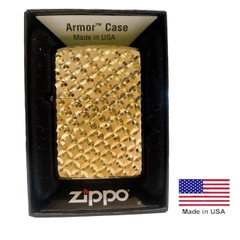 Bật lửa Zippo MỸ ARMOR BRASS đồng, khắc chạm bằng mũi kim cương, Hàng chính hãng