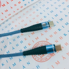 Dây sạc ngắn 30cm, bện dù công suất 20w, chân cắm Type C ra Type C, Kim Ánh bảo hành 12 tháng