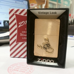 Eblem Zippo Mỹ chủ đề Bò Cạp, Chuẩn Zin Solid Brass đồng thau nguyên chất, và đồng đỏ Copper