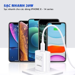 Bộ sạc Pisen Quick (TS-C135) kèm cáp sạc nhanh Type C ra Type C, Hàng chính hãng nội địa