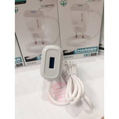 Sạc điện thoại hiệu Kim Cương KMG 823 dòng điện 2.1A, liền dây chuôi Micro, có thêm cổng USB - Hàng Chính Hãng