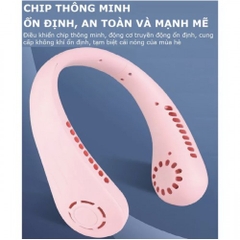 Quạt Vòng Cổ Tích Điện Không Cánh  KIMA M66 3 Cấp Độ, Gió Đa Chiều Chạy Êm, Thích hợp dùng văn phòng, đi du lịch