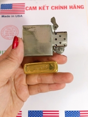 Bật lửa Zippo Mỹ Brass, chữ xéo sản xuất 1974