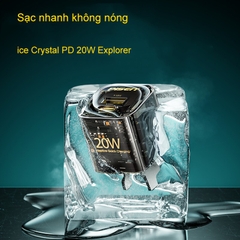 Bộ cóc va cáp sạc nhanh PISEN Quick Ice Crystal PD 20W Explorer 1200mm (QC-TC01-1200), sạc nhanh siêu mát, chính hãng