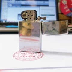 Bật lửa, hộp quẹt Zippo Slim Mỹ khắc laser đổ sơn chủ đề Tàu Chiến mộc đáy xéo hiếm gặp, sản xuất 1967