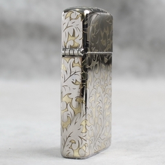 Bật lửa Zippo Slim Mỹ chủ đề Hoa văn Ý Chrom 6010, hàng chính hãng có giấy nhập khẩu gửi kèm theo đơn hàng