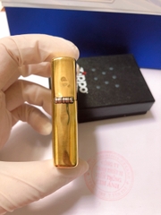 Bật lửa Zippo Mỹ high polish brass Mã 254, Khắc ăn mòn Logo Quân Sự, Hàng chính hãng