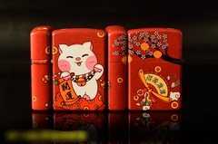 Vỏ hộp quẹt, bật lửa Chief đồng nguyên chất chủ đề Lợn May Mắn, hàng cao cấp vỏ bằng đồng