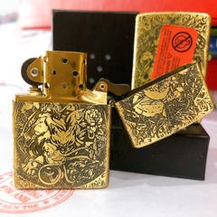 Bật lửa Zippo khắc ăn mòn Game Of Thrones Ngàn Kím, Vỏ bằng đồng có tem đỏ ăn mòn
