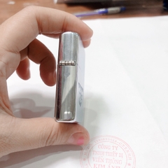 Bật lửa Zippo Mỹ Chrome xước ngang, Khắc ăn mòn đổ sơn Philip Morris, sản xuất 1988, Hàng chính hãng