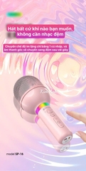 Micro Bluetooth Celebrat SP-16 hát Karaoke gia đình, âm thanh vòm Hifi, hàng chính hãng, cho dùng thử 30 ngày